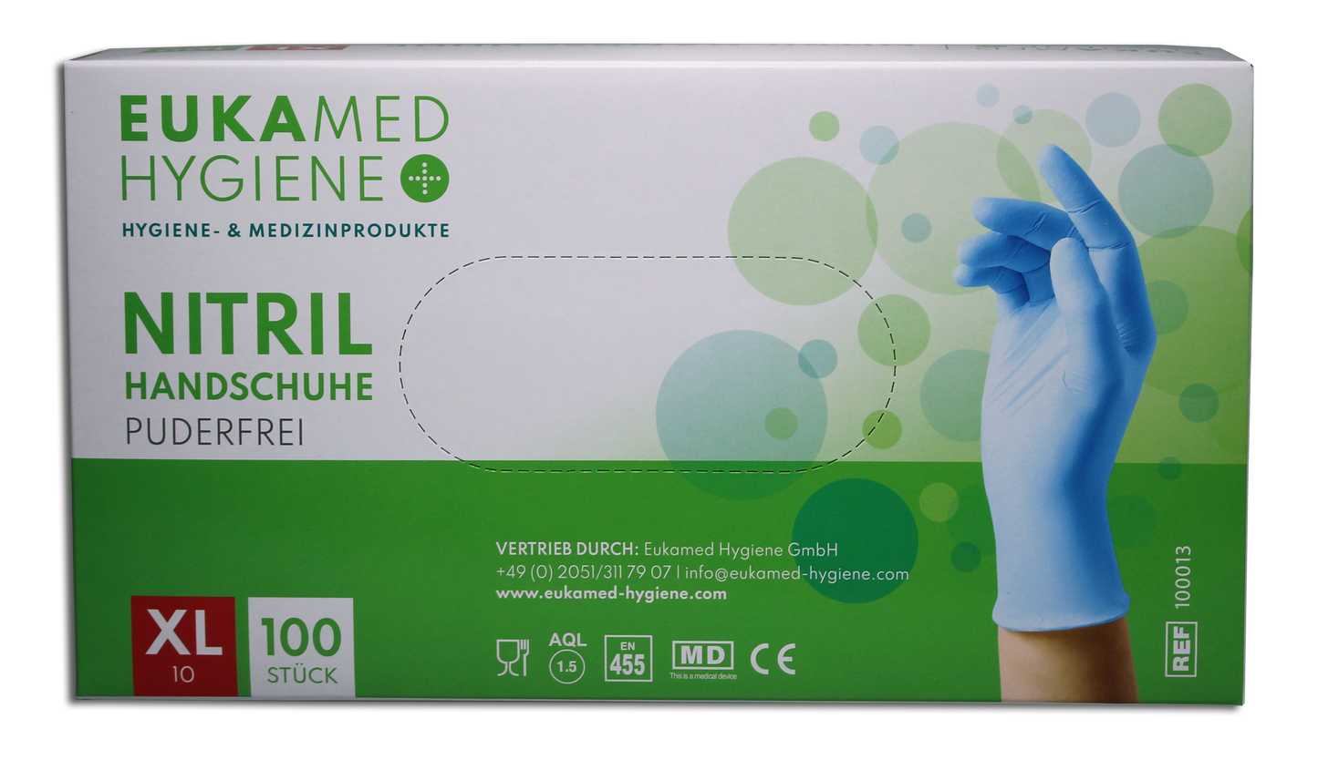 Eukamed Nitril Handschuhe, blau, 100 Stück