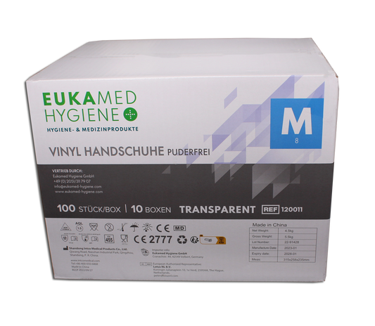 Eukamed Vinyl Handschuhe, transparent 1000 Stück