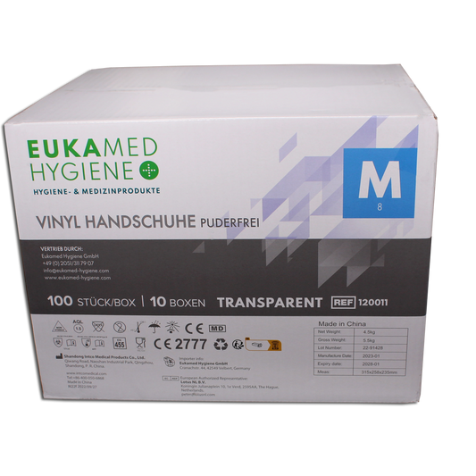Eukamed Vinyl Handschuhe, transparent 1000 Stück