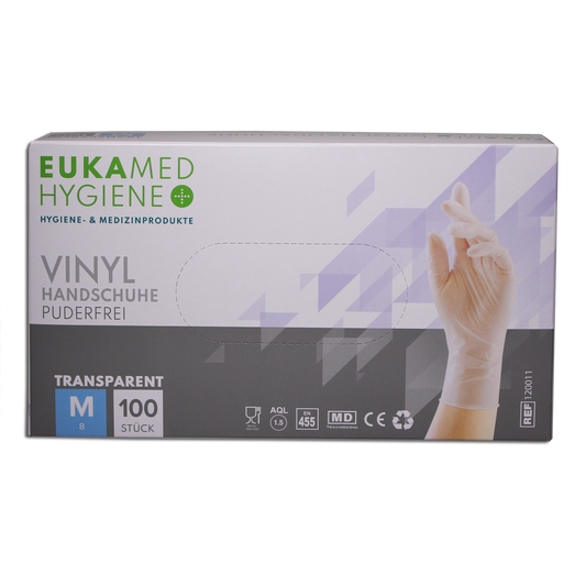 Eukamed Vinyl Handschuhe, transparent, 100 Stück