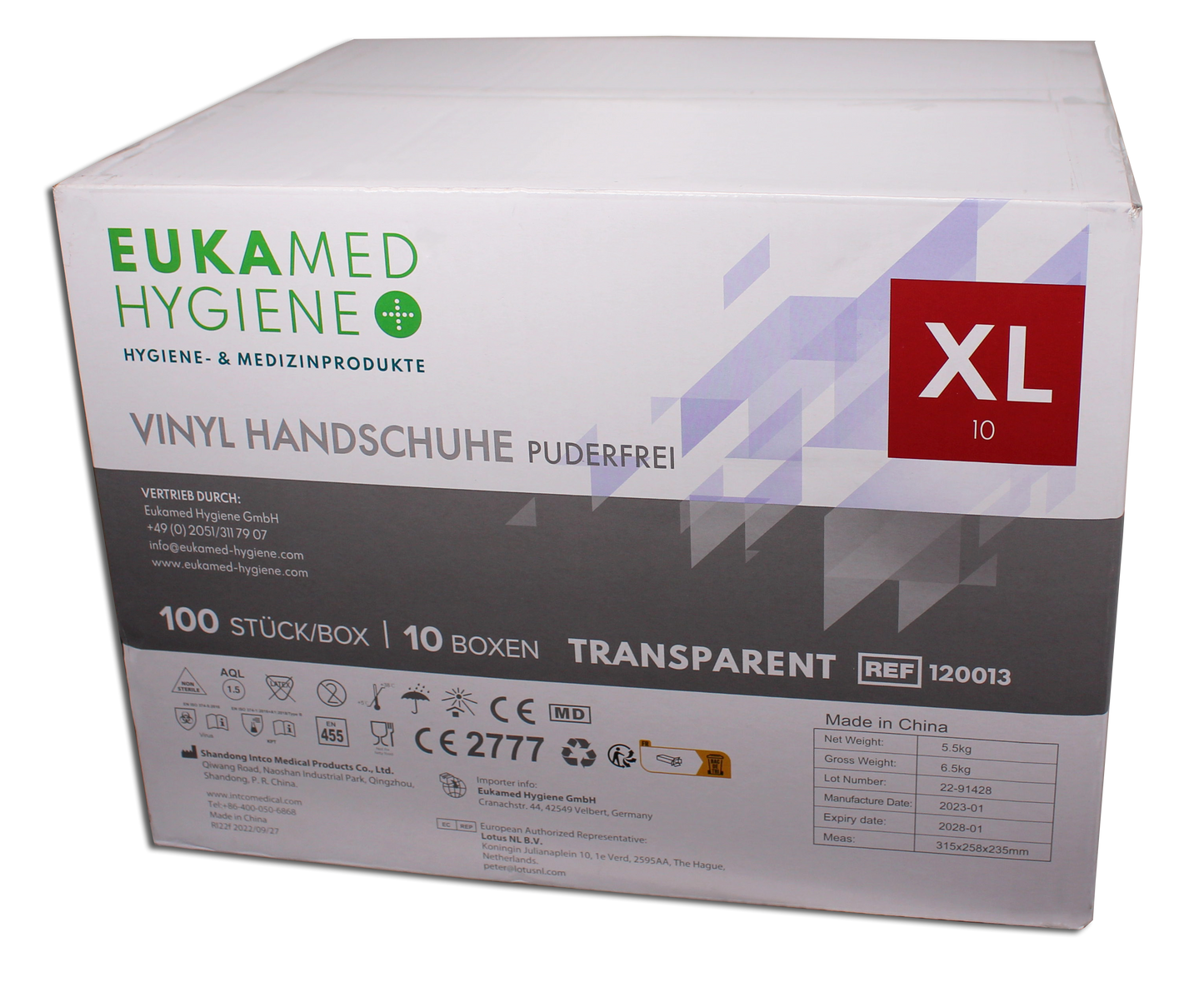 Eukamed Vinyl Handschuhe, transparent 1000 Stück