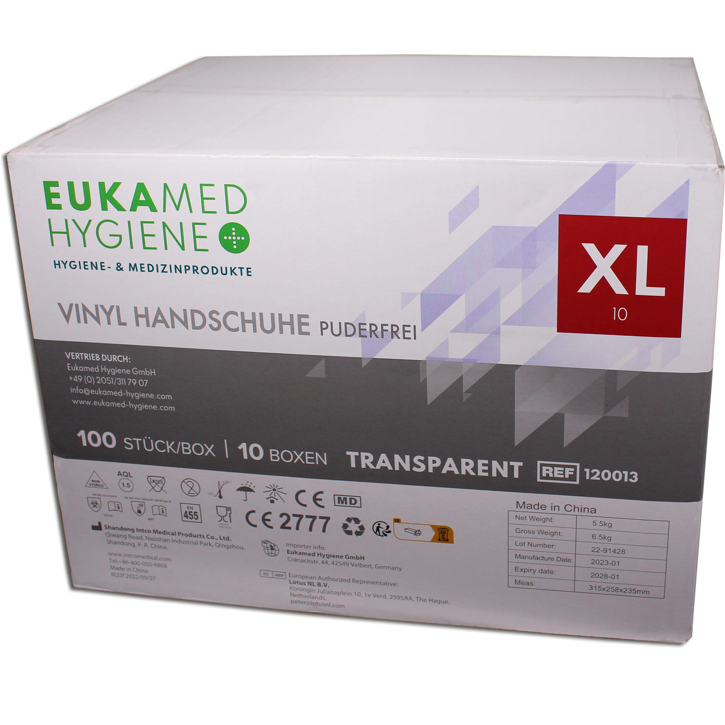 Eukamed Vinyl Handschuhe, transparent 1000 Stück