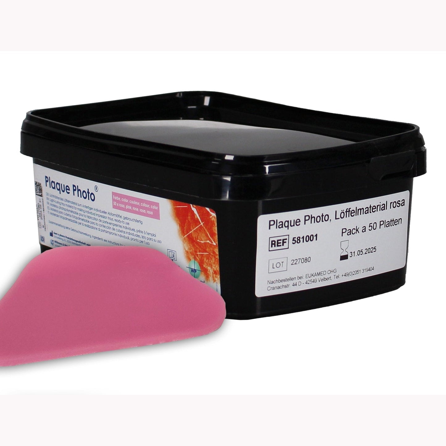 Lichthärtendes Löffelmaterial OK rosa, Pack á 50 Platten