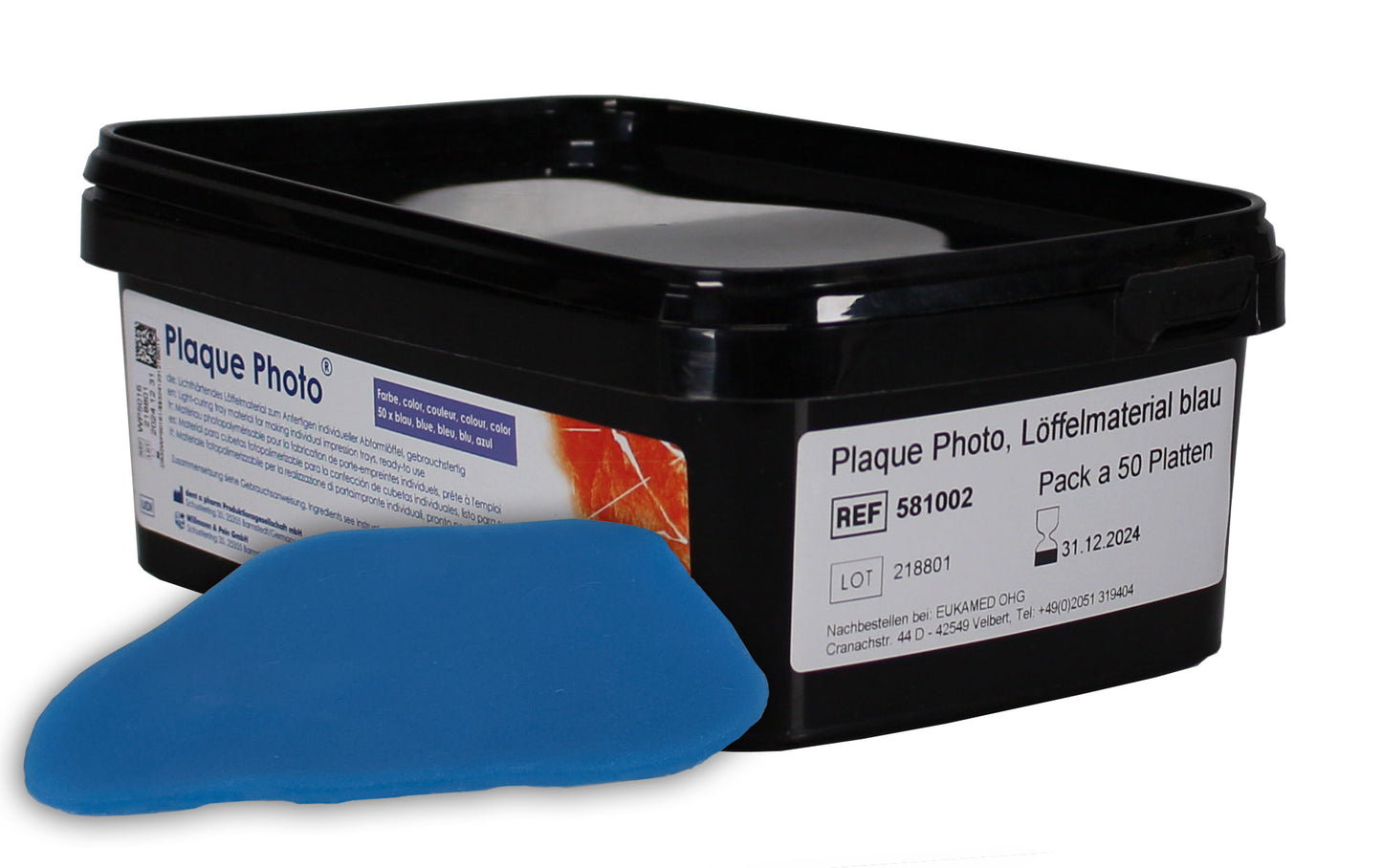 Lichthärtendes Löffelmaterial OK blau, Pack á 50 Platten