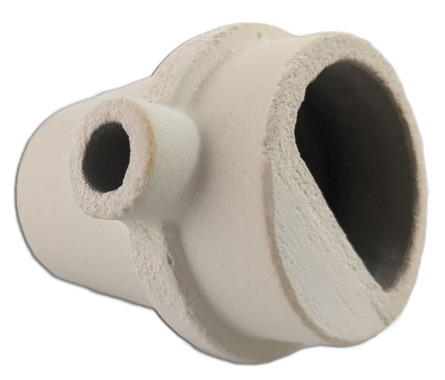 Keramiktiegel mit flachem Boden u Engobe dunkel für Cowa-Gußschleuder