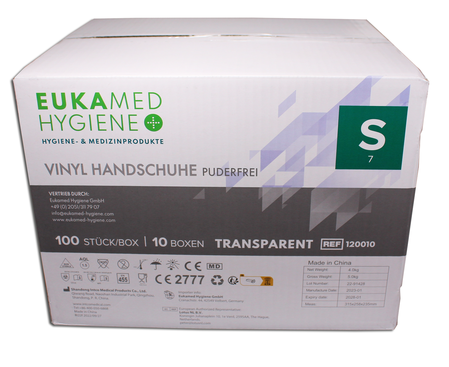 Eukamed Vinyl Handschuhe, transparent 1000 Stück