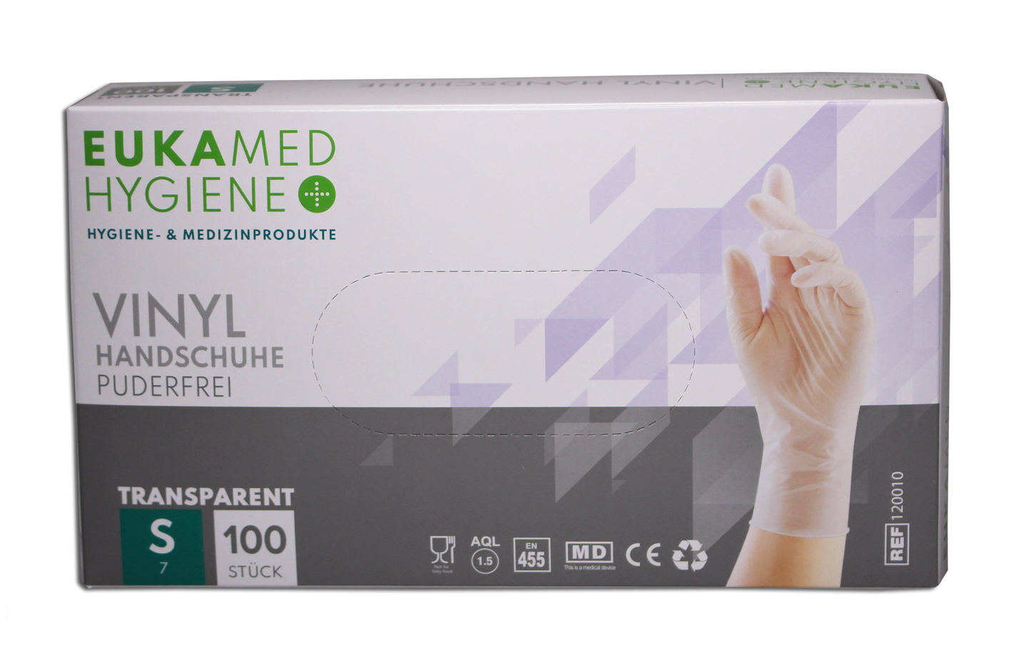 Eukamed Vinyl Handschuhe, transparent, 100 Stück