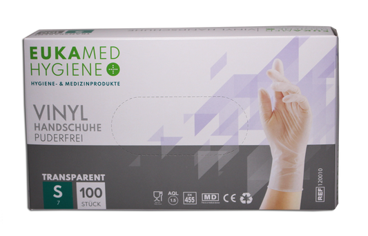 Eukamed Vinyl Handschuhe, transparent, 100 Stück