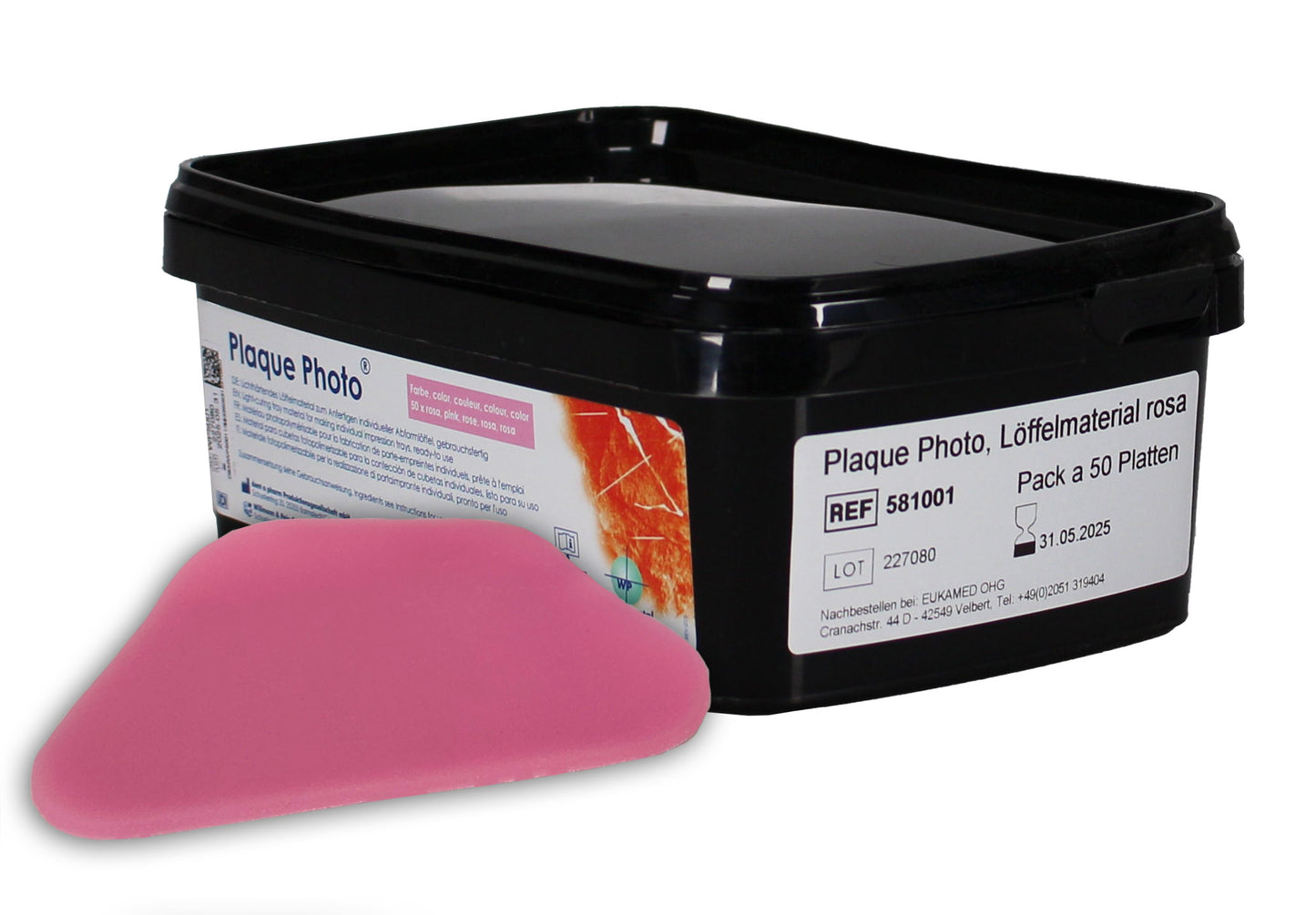 Lichthärtendes Löffelmaterial OK rosa, Pack á 50 Platten